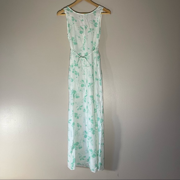 VTG Dress Mint Green Floral Flowers Ruffle Like New Vintage Lightweight - Picture 5 of 16